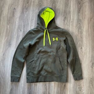 Under Armour Dark Green Hoodie with Bright Yellow Details